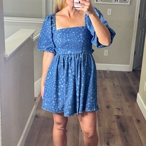 Avec Les Filles denim flare dress